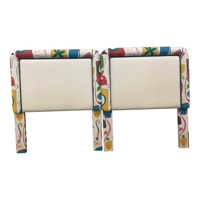 Postmodern Upholstered Twin Headboards a Pair Chairish