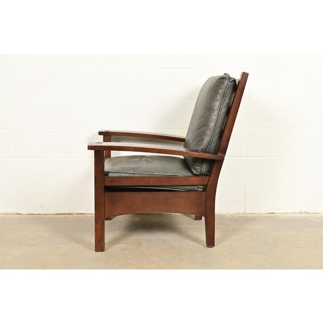 Stickley Mission Oak Arts & Crafts Lounge Chair For Sale - Image 11 of 15