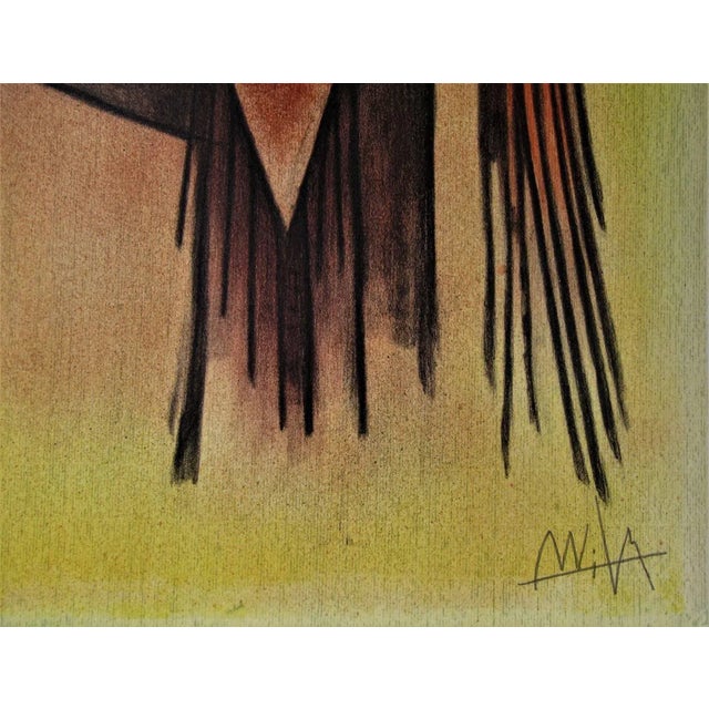 This artwork titled "Demoiselle Blasonee from the suite, Pleni Luna" 1974, is an original color lithograph on watermarked...