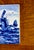 Mid 20th Century Vintage Hand Painted Delft Style Ceramic Tile With Dutch Windmill Landscape For Sale - Image 5 of 8