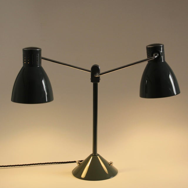Vintage French Double-Shade Desk Lamp from Jumo, 1940s For Sale - Image 11 of 18