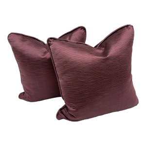 Clarke & Clarke Aubergine Fenton Pillows, Pair