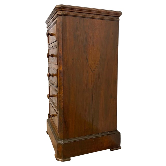 Antique Style Marble Top Bedside Chest With Drop Front Cabinet For Sale In Seattle - Image 6 of 10