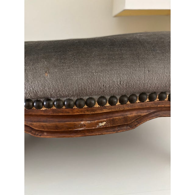 Antique French Low Stool / Antique French Kneeling Stool / Antique French Upholstered Footstool For Sale - Image 17 of 17