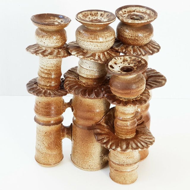 Mushroom Candleholder in Stoneware, 1970s For Sale - Image 6 of 10