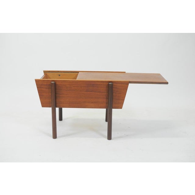 Fully Restored Danish Sewing Side Table in Teak, 1960s For Sale - Image 6 of 7