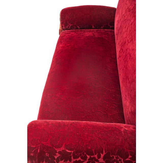 Maroon Red Alsatian Sofa, 1950s For Sale - Image 8 of 15