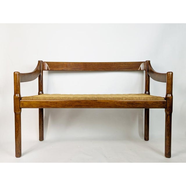 Walnut and Rope Carimate Bench by Magistretti for Cassina, 1963 For Sale - Image 11 of 18