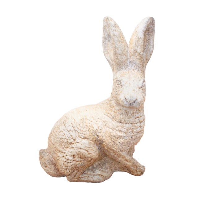1970s Vintage Whimsical Garden Bunny Statue For Sale - Image 5 of 5