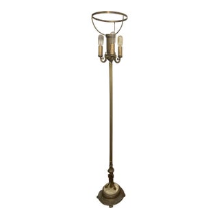 1920s Mutual Sunset Lamp Company Mlsc 4370 Brass Torchiere W/ Main Diffuser + 3 Lamp For Sale