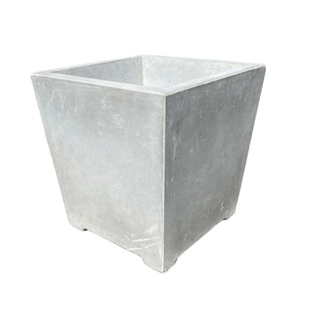 Modern Minimalist Cement Square Planter For Sale - Image 4 of 4
