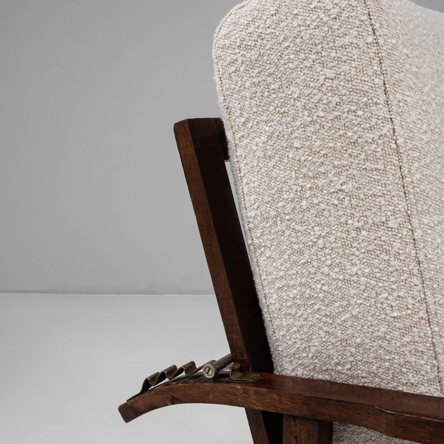 20th Century French Art Deco Upholstered Armchair With Reclining Back For Sale - Image 11 of 18