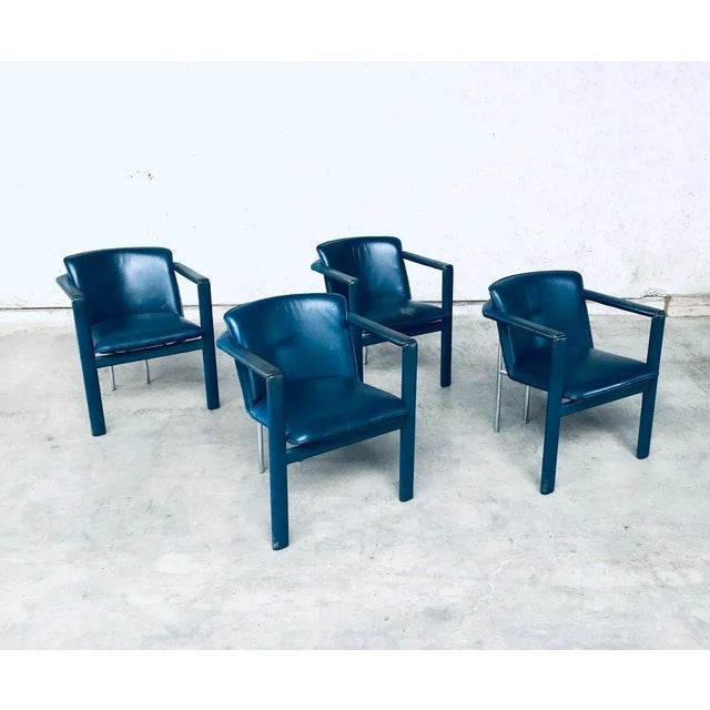Leather Cachucha Dining Chairs by Hugo De Ruiter for Leolux, 1990s, Set of 4 For Sale - Image 16 of 18