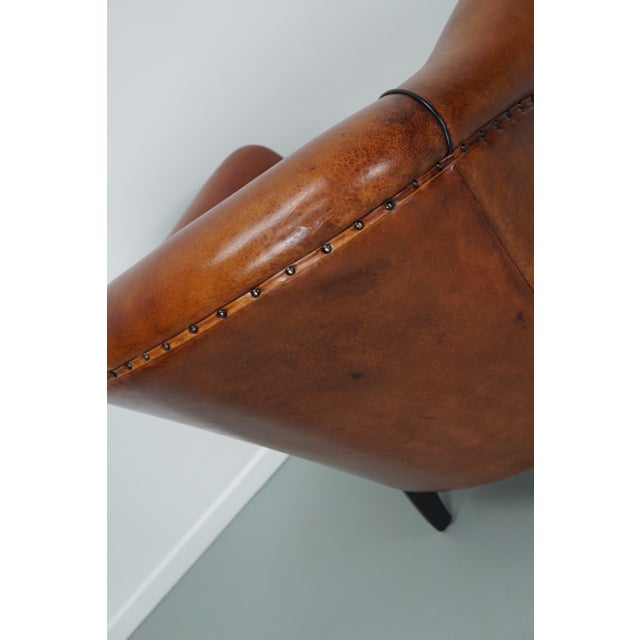 Vintage Dutch Cognac Colored Leather Club Chair For Sale - Image 12 of 18