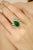 Contemporary 4.62 Ct Pear Cut Emerald Diamond Cocktail Ring Size 5.5 in 18k Solid Gold For Sale - Image 3 of 12