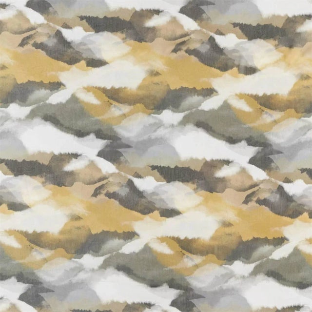 Harlequin Minako Fabric in Gold/Charcoal For Sale