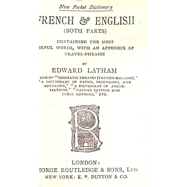 Early 20th Century Gold-Tooled Leather Bound Miniature Dictionaries and Matching Atlas- Set of 6 For Sale - Image 4 of 12