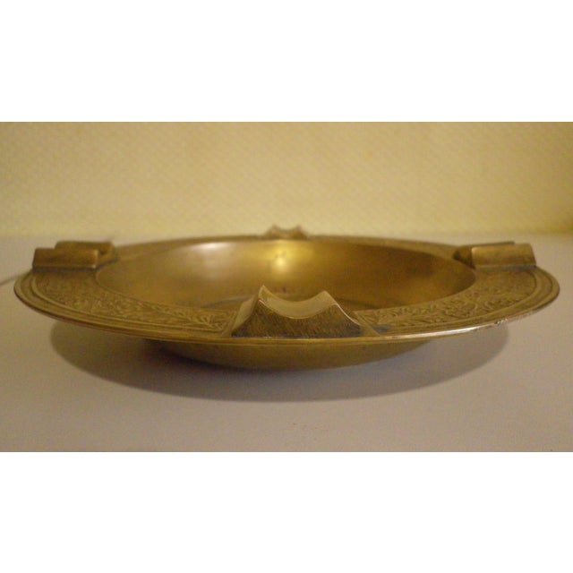1950s Large Brass Ashtray with Decorations, 1950s For Sale - Image 5 of 18