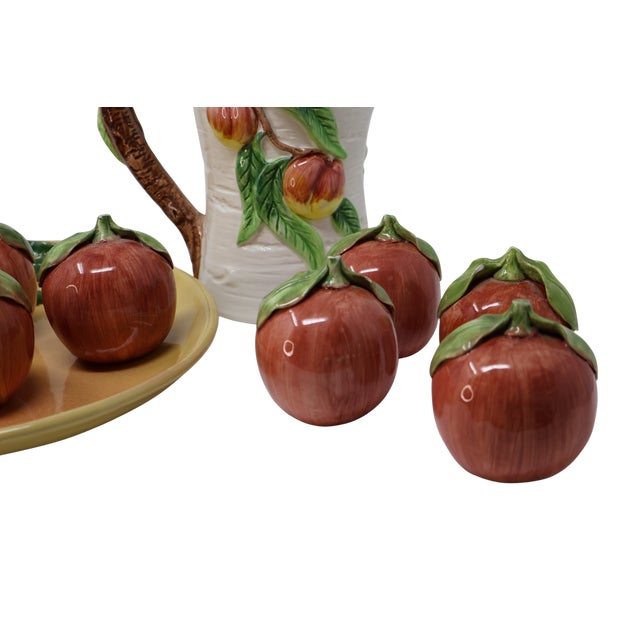 Vintage Whimsical Ceramic Peach Still-Life Collection Omnibus Pitcher, Barbara Eigen Platter & Peaches For Sale - Image 13 of 18