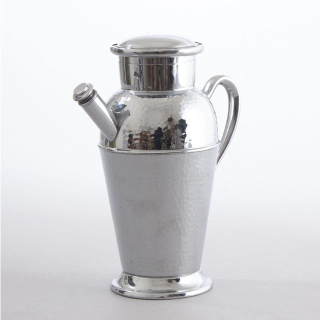 American Art Deco Hammered Chrome Cocktail Shaker For Sale - Image 15 of 15