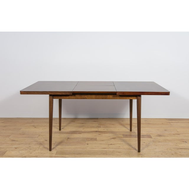 Brown Mid-Century Walnut Dining Table by Bohumil Landsman for Jitona, Former Czechoslovakia, 1960s For Sale - Image 8 of 18