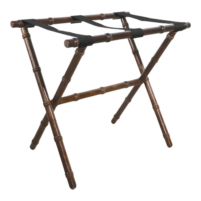 Folding Valet Stand in Bamboo With Strapping Supports For Sale