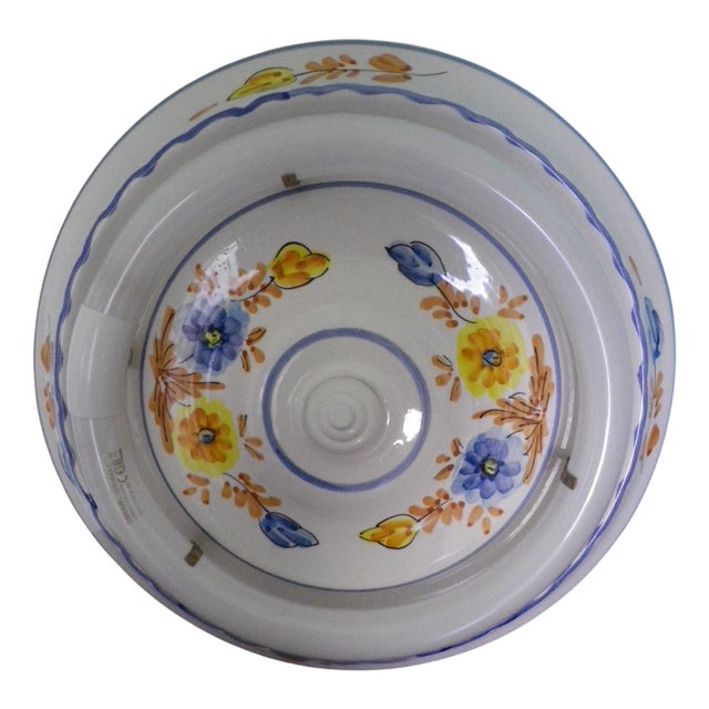 Hand-Painted Porcelain Ceiling Light, 1960s For Sale