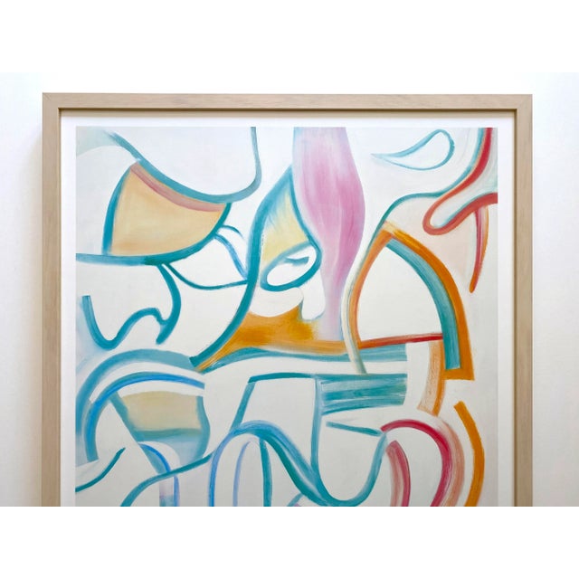 This Willem De Kooning very rare vintage 1990 Abstract Expressionist Homage to Van Gogh lithograph print custom framed...