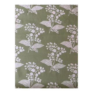 Kerry Joyce Berries in Chartreuse Jardin Irish Linen Fabric 6 1/2 Yards For Sale
