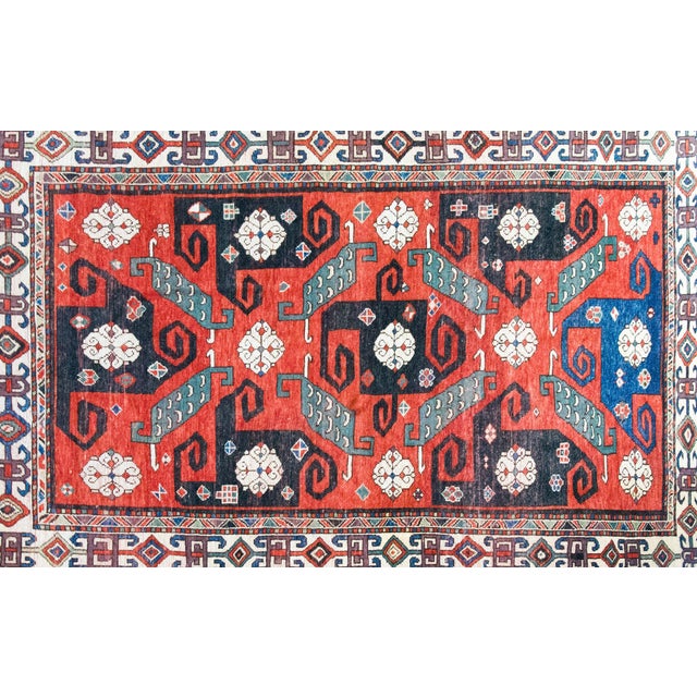 1900 - 1909 Early 20th Century Persian Kazak Rug For Sale - Image 5 of 16