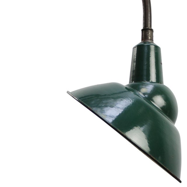 Vintage french iron street light by sammode, france metal with petrol green enamel shade size wall mount 30 × 3 cm 1x e27...