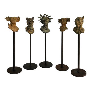 Late 20th Century Javier Marin Patinated Bronze Sculptures, Signed Set of 5, Mexico For Sale