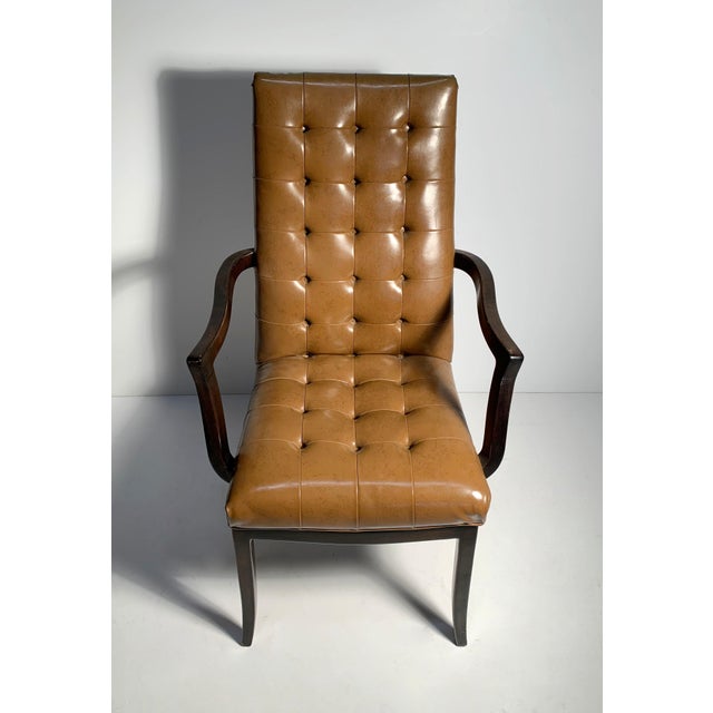 Mid 20th Century Elegant Pair of Vintage High Back Dunbar Edward Wormley Style Arm Chairs For Sale - Image 5 of 10