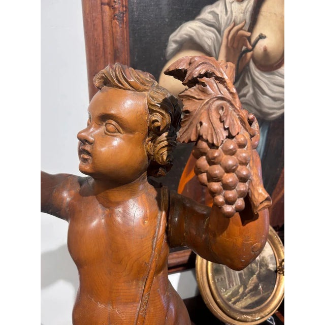 Bacchus Allegory, Early 1700s, Pine Wood Sculpture For Sale - Image 6 of 7