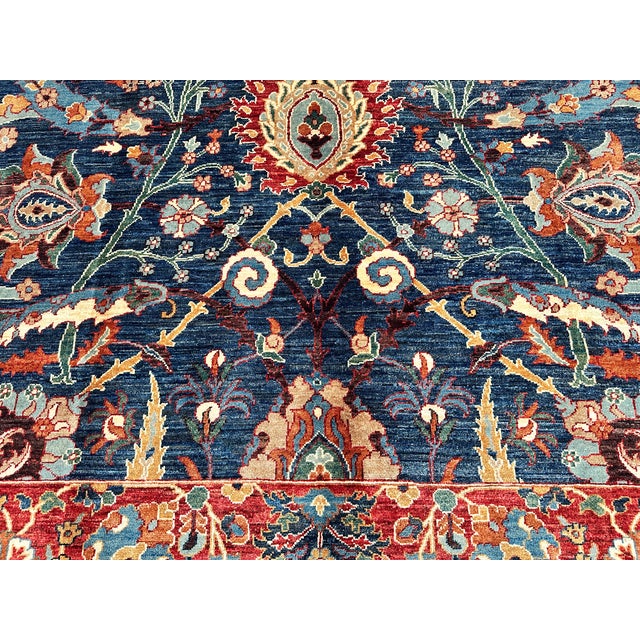 Navy Blue Navy Sultani Area Hand-Knotted Wool Rug - 10'0" X 8'1" For Sale - Image 8 of 15