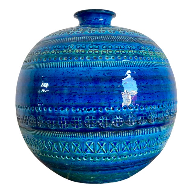 Ceramic Rimini Blue Series Vase by Aldo Londi for Flavia Montelupo, 1960s For Sale