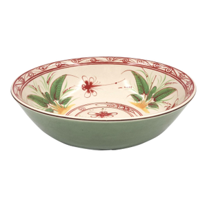 Late 20th Century Hand-Painted Vietnamese Ceramic Serving Bowl With Floral and Animal Motifs