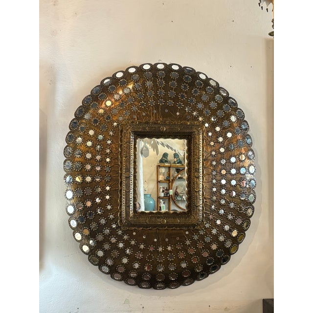 Vintage Ornate Massive Peacock Wall Mirror Hollywood Regency For Sale - Image 4 of 11