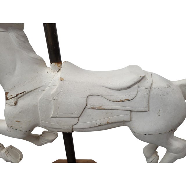 Wood Rare Solid Tiger Oak Carousel Prancer, "Philadelphia School Folk Art Horse" For Sale - Image 7 of 16