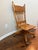 Victorian Antique h.w. Hull & Sons Quarter-Sawn Oak Swivel Desk Chair on Original Brass Casters For Sale - Image 3 of 12