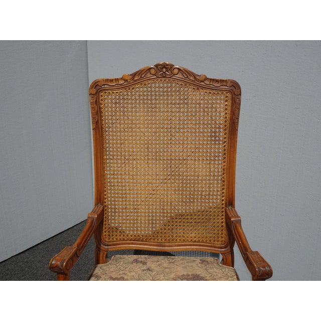 1970s Vintage French Country Cane Side Chair with Cushion For Sale - Image 5 of 13