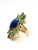 Gemstone Bochic "Orient" Diamond, Sapphire & Emerald Ring Set In 18K Gold & Silver For Sale - Image 7 of 18