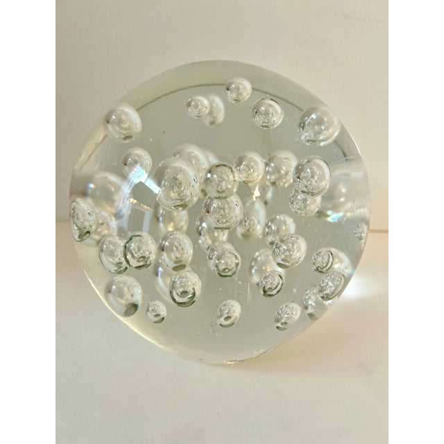 Transparent Large Glass Bubble Paperweights bookends For Sale - Image 8 of 12