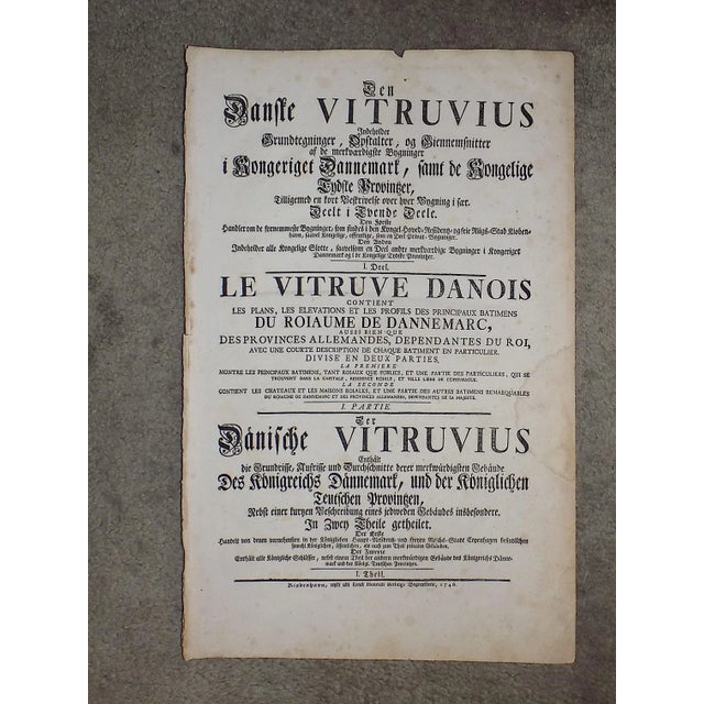 Mid 18th Century Authentic Antique 18th C. Imperial Folio Architectural Facade & Landscape Copperplate Engravings - A Pair For Sale - Image 5 of 6