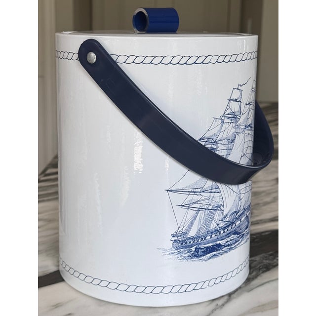 1980s Vintage Sailing Ship Constitution 1797 Ice Bucket For Sale - Image 5 of 15
