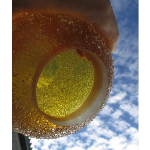 Amber Amber Glass Globe Studio Vase For Sale - Image 8 of 8