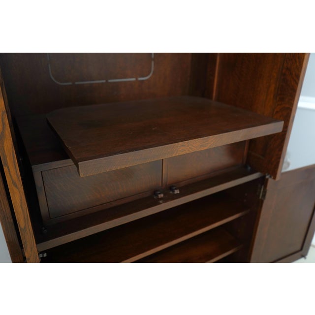 Brown Stickley Mission Oak Entertainment Unit Armoire For Sale - Image 8 of 18
