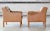 Wood Børge Mogensen Style Lounge Chairs Model 2207 in Natural Patinated Leather- Set of 2 For Sale - Image 7 of 10
