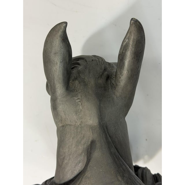 Vintage Cast Aluminum Horse Head Equestrian Wall Sculpture, Possibly French For Sale - Image 17 of 18