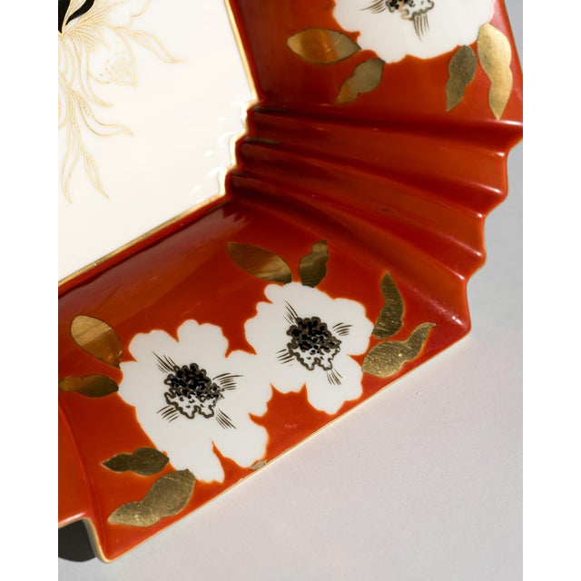 1950s Large Mid-Century Art Deco Revival Porcelain Centerpiece Bowl by Schaubach Kunst, Germany, 1950s For Sale - Image 5 of 8